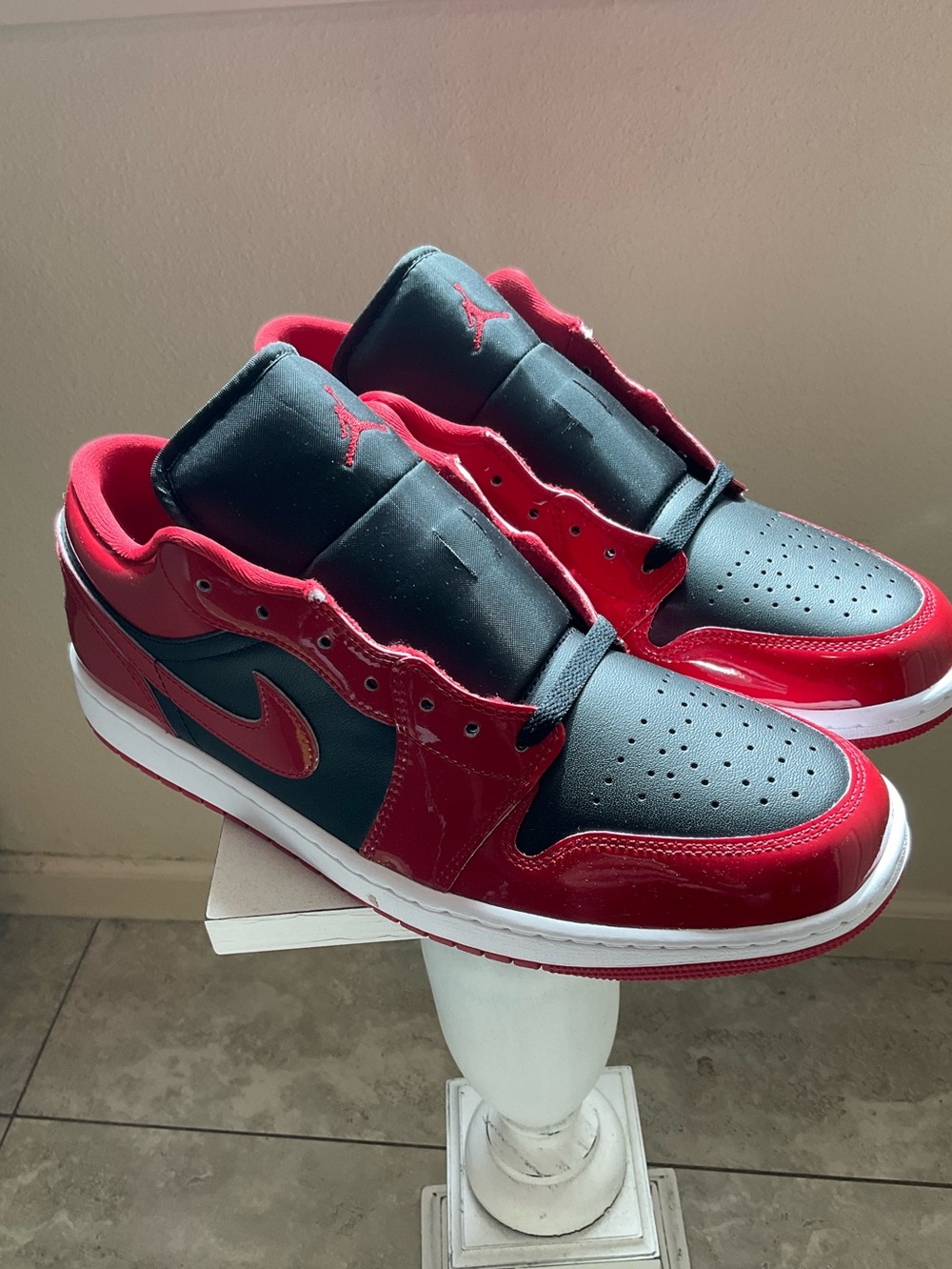 Nike Jordan Air Jordan One Low Patent Leather Varsity Red Black White